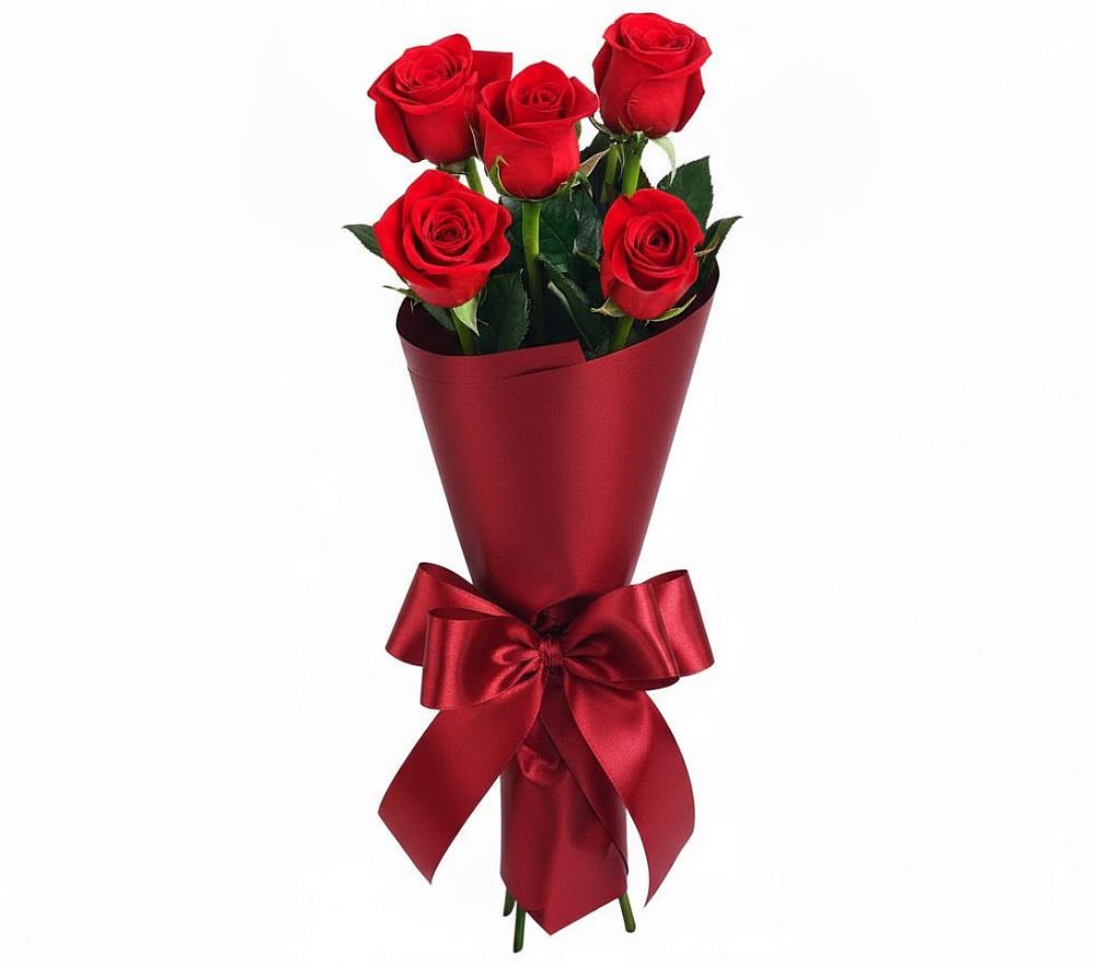 Букет 5 Красных роз Эдлесс Лав в Грицовский
