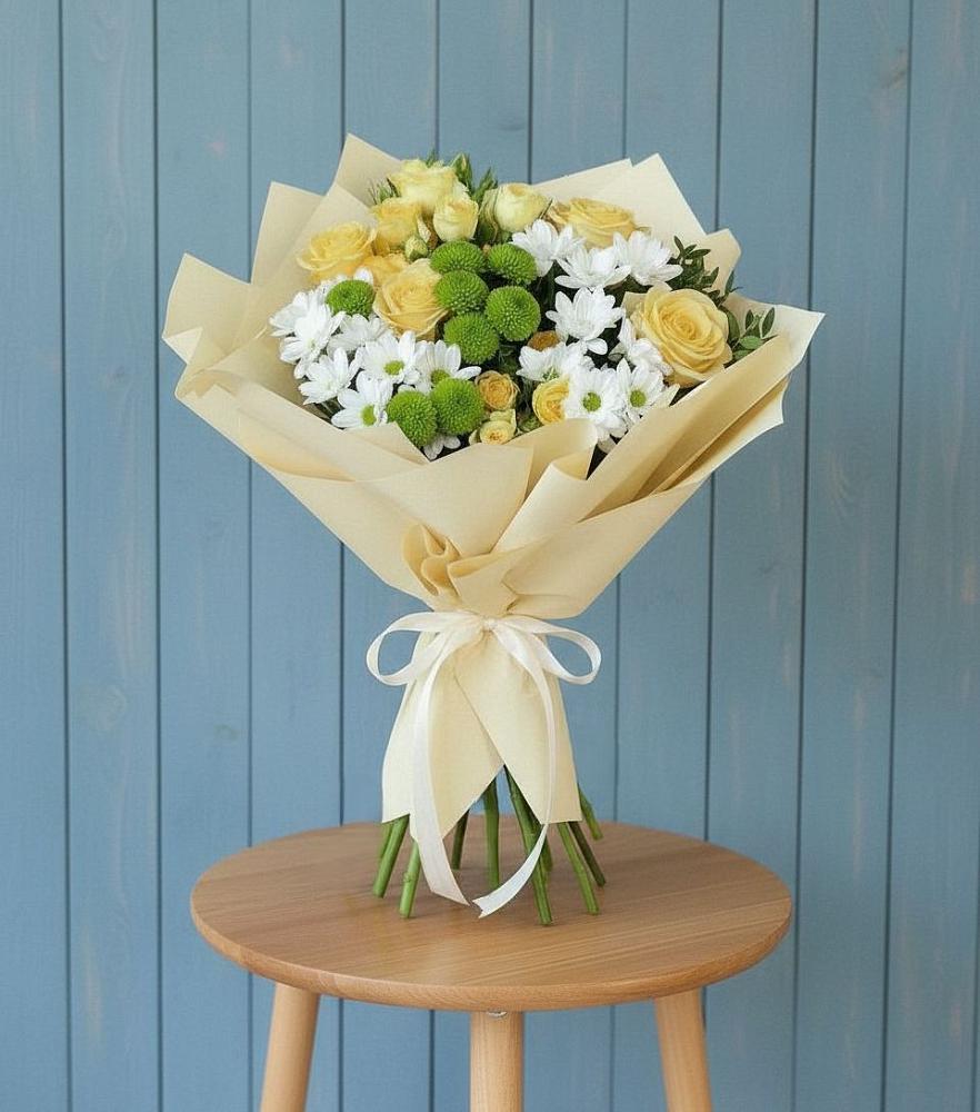 Букет цветов из: Хризантемы и Розы в Грицовский