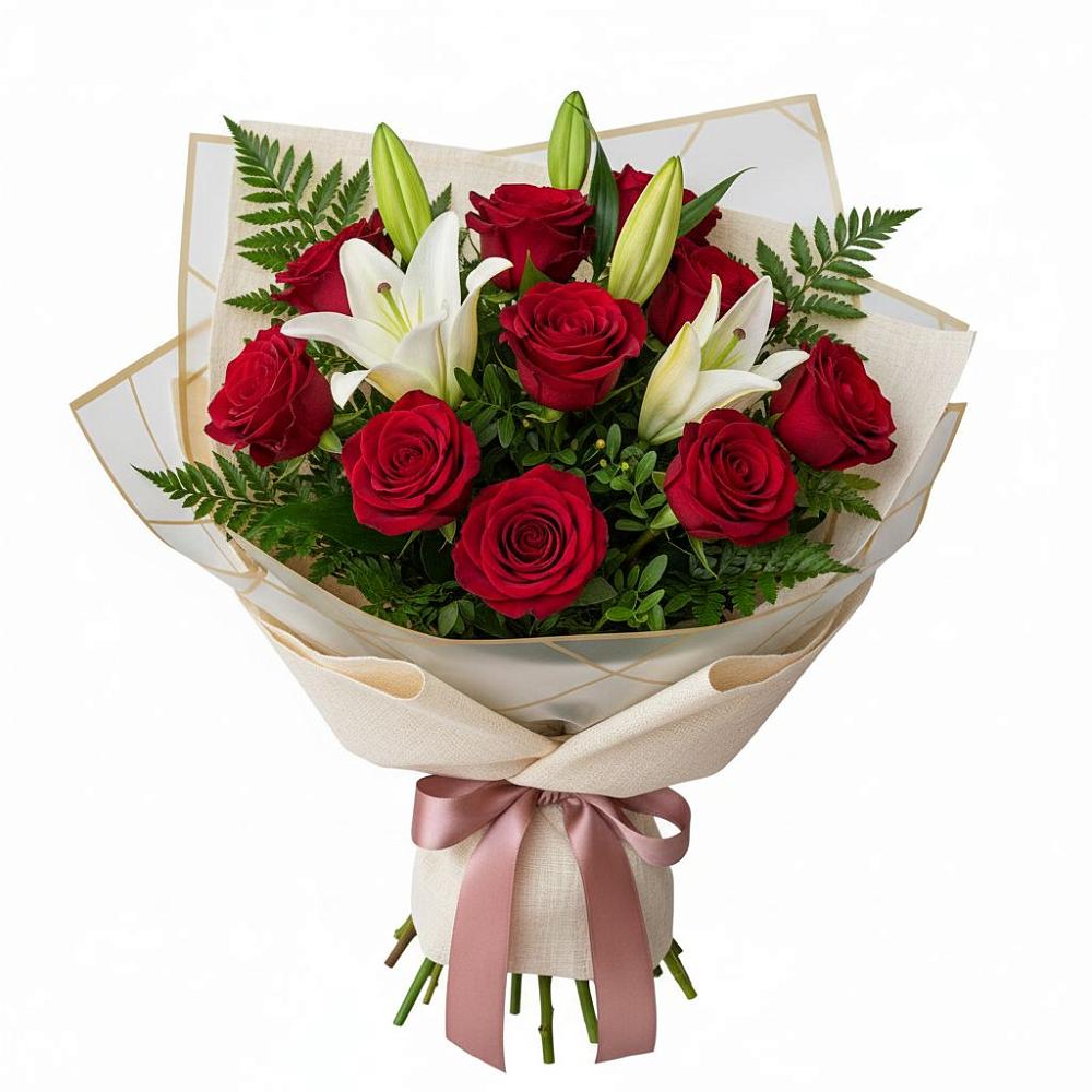 Букет цветов из: Лилии и Розы в Грицовский