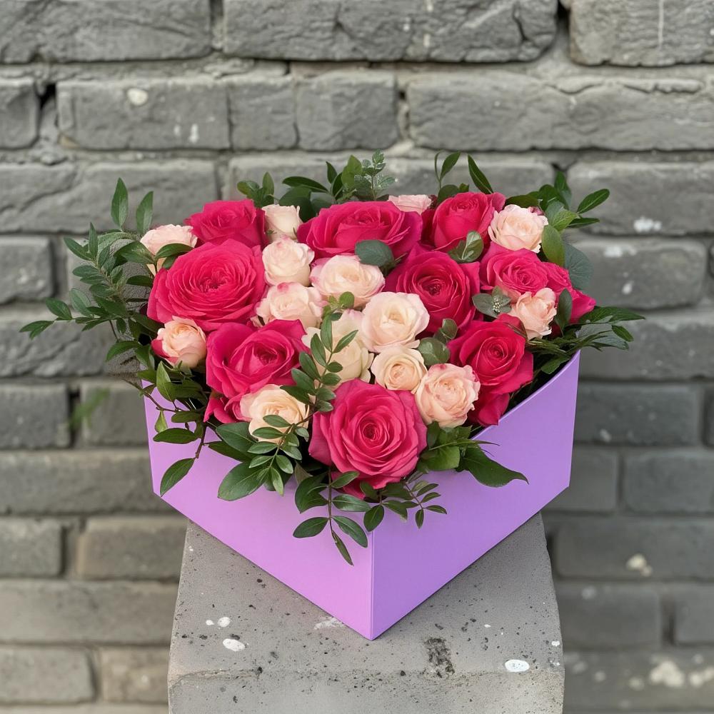 Цветочная композиция из Розы в коробке в Грицовский