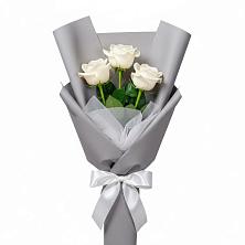 Букет 3 белые розы в Грицовский