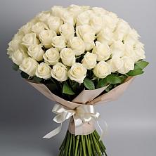 Букет 101 беля роза Белоснежка в Грицовский