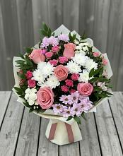 Букет цветов из:  Альстромерии, Гвоздики, Розы и Хризантемы в Грицовский